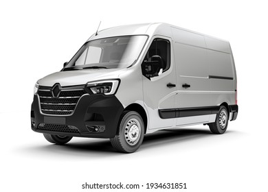 3d Render Of Cargo Van On White Background