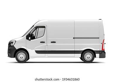 3d render of cargo van on white background