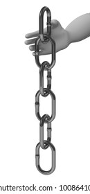 3d render of cartoon character with chain