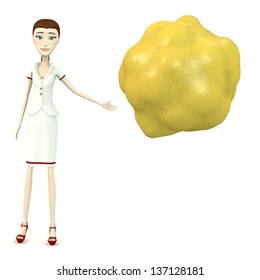 3d render of cartoon character with cholesterol cell