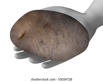 3d render of cartoon character with potato - Shutterstock ID 55034728