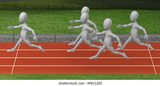 3d render of cartoon character running