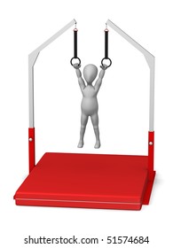 3d render of cartoon character training