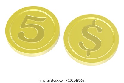 Similar Images, Stock Photos & Vectors of gold coin isolated on a white