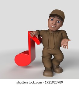 3D Render of Cartoon Delivery Driver