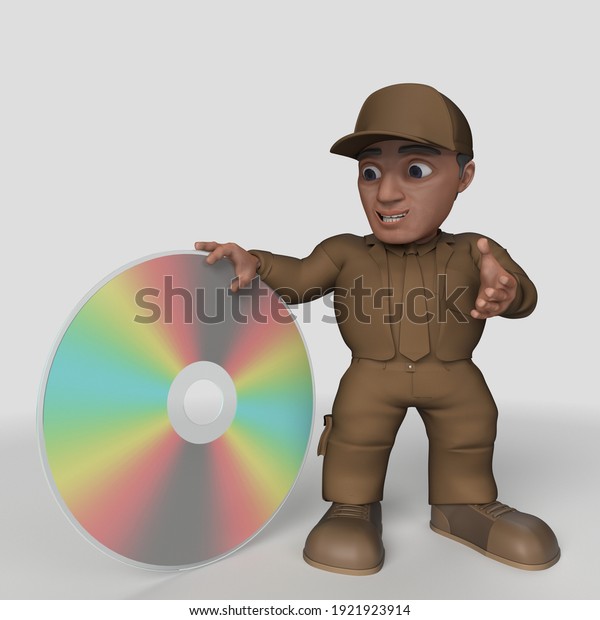 3D Render of Cartoon\
Delivery Driver