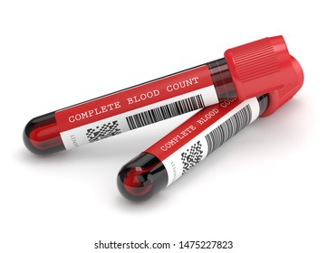 3d render of CBC blood tubes over white background