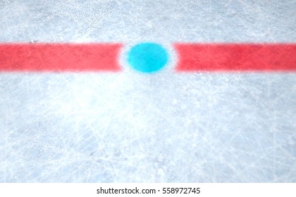 A 3D render of the center mark of an ice hockey rink stadium