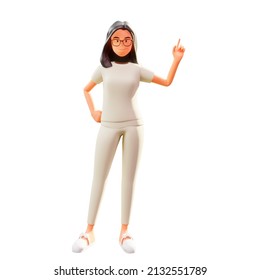 3d Render character pointing up