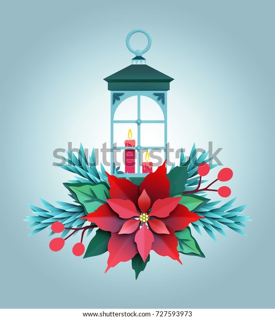 Download 3d Render Christmas Color Paper Lantern Stock Illustration 727593973