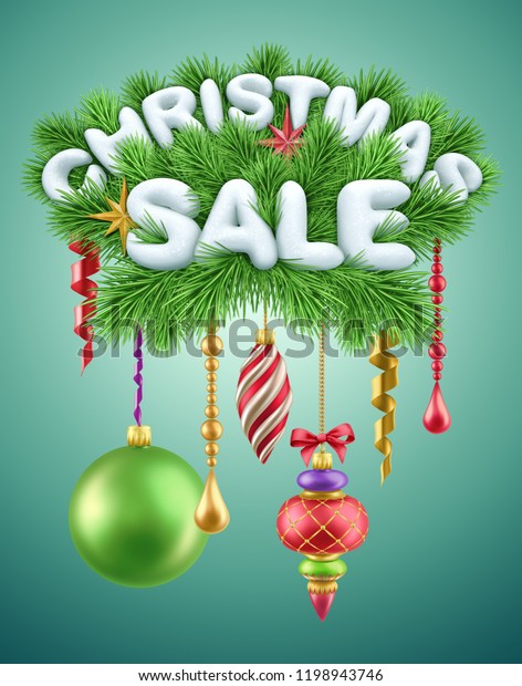 3d Render Christmas Decor Snow Text Stock Illustration 1198943746