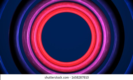 3d render circle shape blue red tunnel 