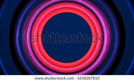 3d render circle shape blue red tunnel 