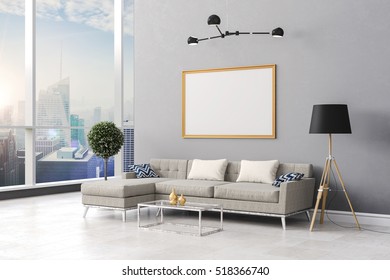 3d render of clean beautiful  interior room setup