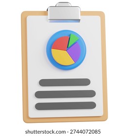 3d render clipboard with STATS    icon 