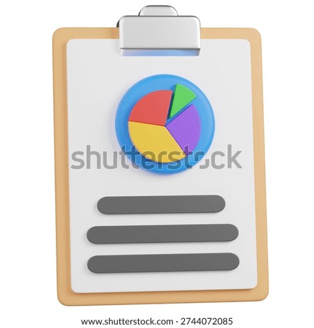 3d render clipboard with STATS    icon 