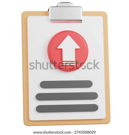3D render  Clipboard with upload   Icon