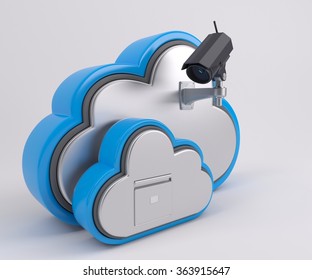 3D Render of Cloud Drive Icon