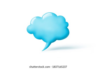 3d render of a cloud in shape of the speech bubble isolated on white background with copy space - Shutterstock ID 1837165237