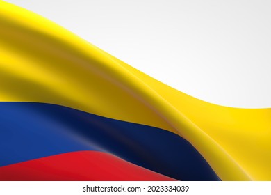 3d Render Of The Colombian Flag Waving.