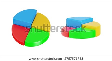 3D Render of a Colorful Pie Chart for Data Analytics