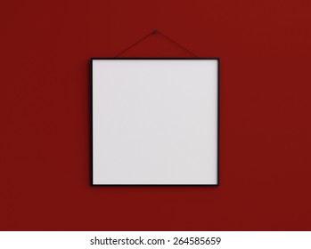 3d render composition of square blank photo frame