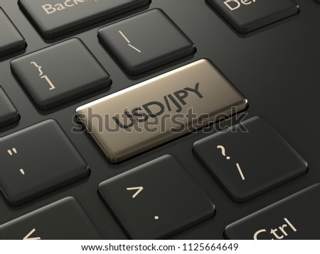 3 D Render Computer Keyboard Yen Dollar Stock Illustration - 