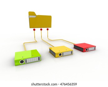 3D render concept illustration network files