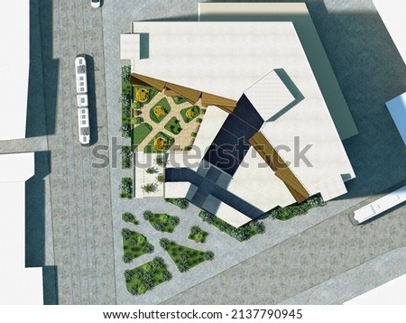 Similar – Image, Stock Photo Deconstructivism | The architect had folded the plan incorrectly