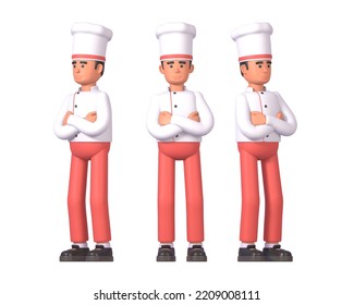 3d Render Of Confident Cook In White Uniform