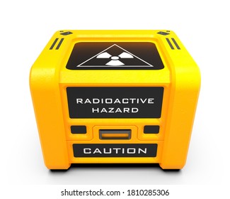 
3D render of a container for storing and transporting radioactive substances (game design)