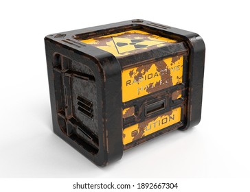 3D render of a container for storing and transporting radioactive substances (game design)
