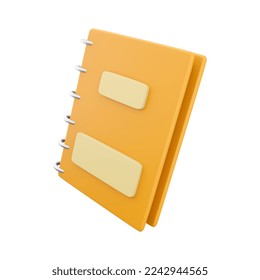 3d render copybook. 3d render notebook. 3d rendering planner on whitebackground