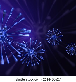 3d render Corona virus microscopic view