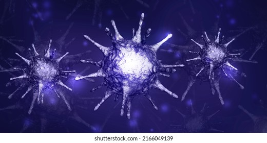3d render Corona virus microscopic view