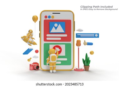 3d Render Creative play video buttoon for web development banner, marketing material Pen Tool Created Clipping Path Included in JPEG Easy to Composite.