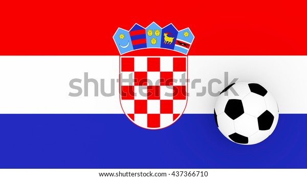 3d Render Croatia Football Flag Soccer Stock Illustration 437366710