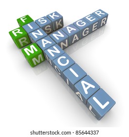 3d render of crossword frm - finanical risk manager - Powered by Shutterstock