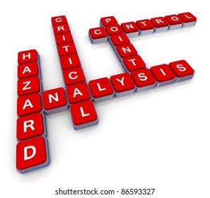 3d Render Of Crossword Haccp (hazard, Analysis, Critical, Control, Points)