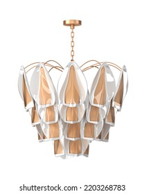 3d Render Crystal Chandelier. Isolated On Background