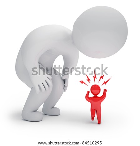 3d render curious person