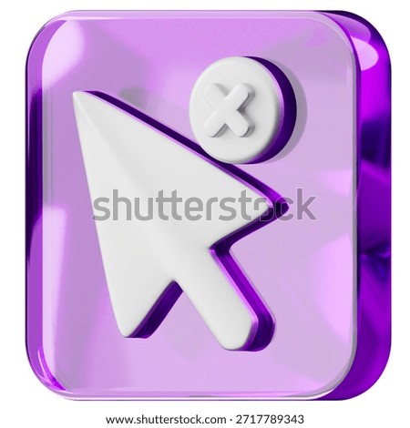 3D Render of Cursor with Delete Icon