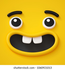 3d Render Cute Childish Face Toothless Stock Illustration 1060921013 ...