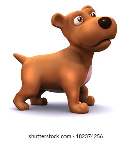 3d render of a cute dog from the side