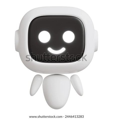 3d render cute robot with hand gesture.