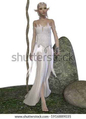 3d render of a cute toon elf