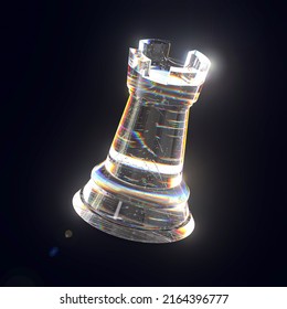 3d Render Dark Chess Rook