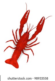3d render of dead crayfish