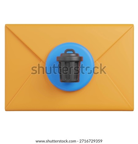 3D RENDER Deleted Email Notification Icon