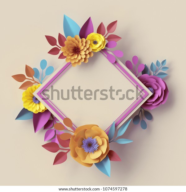 Download 3d Render Digital Illustration Abstract Frame Stock Illustration 1074597278